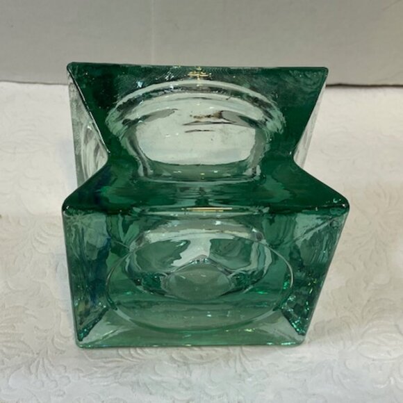 VTG Vidrios San Miguel 100% Recycled Glass Candle Holder Green Heavy - Picture 6 of 9